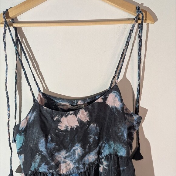 Unsubscribed Silk Tie Dye Asymmetrical Midi Dress Women's Size 4 NWT - Picture 2 of 9